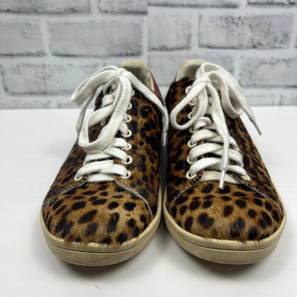 Isabel Marant Bart Leopard Print Calf Hair Low Top Sneaker Sz 39 - Picture 6 of 13